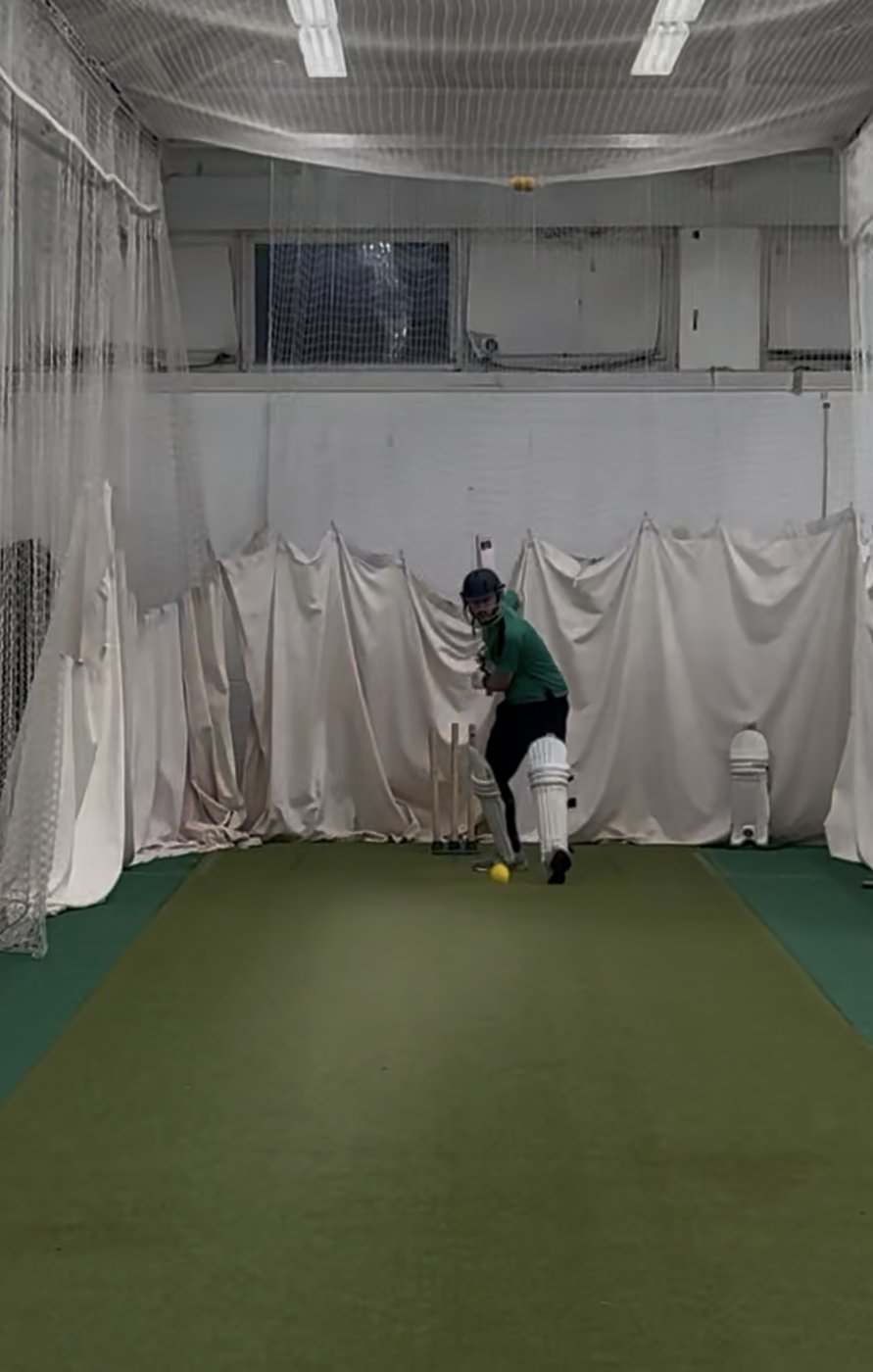 Batting in the indoor nets